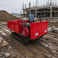 Mini-dumper sur chenilles de 1,5 tonne, transporteur à chenilles en caoutchouc, petit camion-benne sur chenilles pour la ferme et la montagne