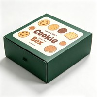 Boîte d'emballage personnalisable en gros pour biscuits et desserts, boîte de luxe en carton pour donuts, longue boîte transparente en papier pour biscuits et pâtisseries