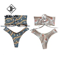 Nouveaux maillots de bain personnalisés à étiquette privée, bikinis imprimés, ensembles de bikinis, maillots de bain hawaïens pour femmes