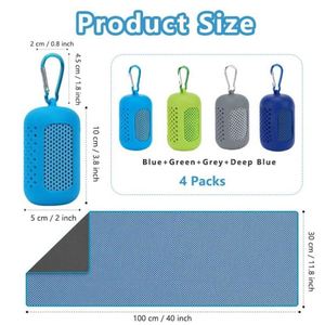 Mini serviette rafraîchissante portable en gel de silicone tissé, en fibre de polyester, séchage rapide, pour fitness, sport, course à pied et activités de plein air - Product Image 2