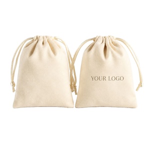 Pochette en velours doux avec cordon de serrage, logo personnalisé, sac d'emballage réutilisable pour bijoux, cosmétiques, câbles électroniques, cadeaux - Product Image 1