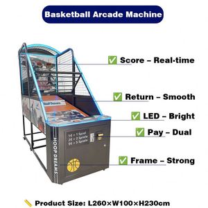Machine de tir de basket-ball la plus vendue, machine de jeu d'arcade commerciale d'intérieur pliable pour adultes - Product Image 5