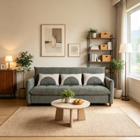 Sofá Cama Plegable Moderno de 83 Pulgadas, 2 en 1, Convertible, Respaldo Reclinable Ajustable, Tela para Espacios Pequeños