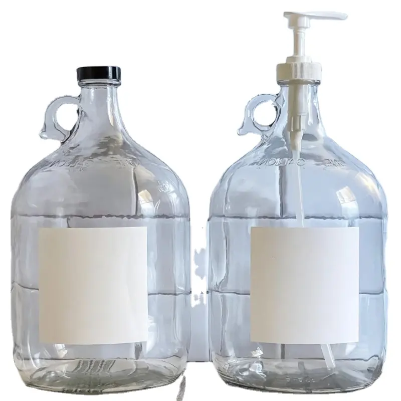 1 Gallone Glaspumpen-Spülflasche, großer Krug Wäsche-Flüssigkeits-Reinigungsspender mit Pumpe für Wäsche, Seife, Gewürz, Saft