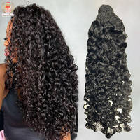 Extensions de cheveux humains bouclés birmans bruts, sans nœuds, pré-séparées, en vrac, pour crochet, invisibles, effet plume, pré-bouclées