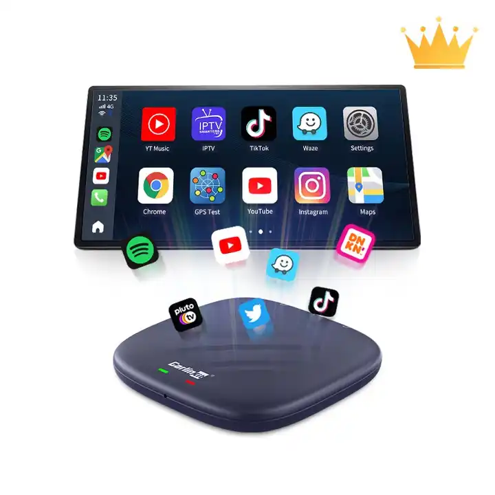 CarlinKit Tbox LED  Wireless CarPlay+Android Auto+Android 13 Streaming box  3 in 1 car adapter 