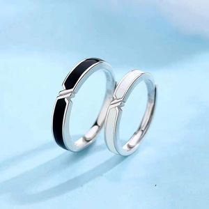 <span class=keywords><strong>Aniversario</strong></span> <span class=keywords><strong>regalos</strong></span> especiales boda a juego negro ajustable pareja anillos conjunto para parejas hombres y mujeres - Product Image 5