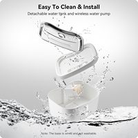 Bol et fontaine à eau pour animaux de compagnie en plastique élégant, 2,5 L, pompe ultra-silencieuse à suivi intelligent automatique, contrôle par application Wi-Fi pour chats et chiens