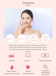 เครื่องวิเคราะห์หนังศีรษะแบบพกพา Smart Skin Scalp Detector กำลังขยาย 100 เท่า เชื่อมต่อบลูทูธ ทดสอบความชุ่มชื้นและความมันบนผิวหนัง สำหรับใช้ในบ้าน - Product Image 3