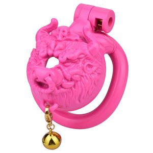 جهاز العفة للذكور قفص مطور خفيف الوزن وردي قفص العفة مع 4 أحجام مختلفة ألعاب جنسية قابلة للإزالة للقضيب - Product Image 5