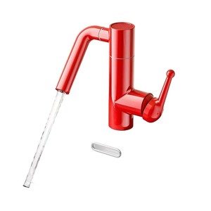Basin Faucet Single Handle Ceramic Valve Core Pull Out <b>Spray</b> Deck <b>Mounted</b> Single Hole Red - Product Image 1