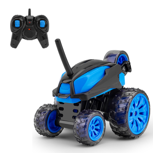 Y12 Mini 5-Wheel Blue Remote Control 360° Rotation Stunt Drift Racing Car RC Off-Road Vehicle for Children Toy