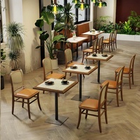 Ensemble table et chaises de restaurant en bois au design moderne de haute qualité pour café, banquette murale pour usage commercial, salon de thé