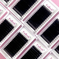 Extensions de cils en gros, plateaux de cils professionnels faits à la main, cheveux synthétiques coréens PBT CC plats, faciles à poser