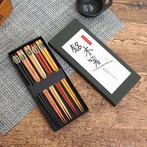 5 paires de baguettes en bois de bambou naturel baguettes de style japonais classiques réutilisables coffrets cadeaux - Product Image 6