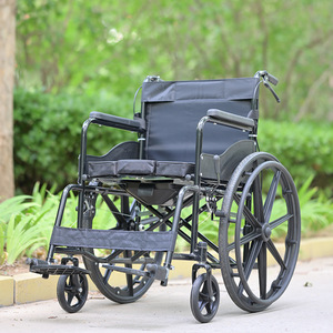 Silla de Ruedas Manual Plegable Ligera con Asiento Inodoro para Uso de Ancianos y Personas con Discapacidad - Product Image 3