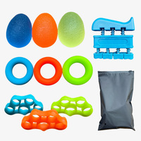 Juego de Entrenadores de Resistencia de Cinco Dedos con Agarre de Gel de Silicona para Rehabilitación, Fortalecimiento y Relajación, Unisex