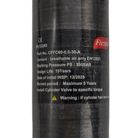 Bouteille en fibre de carbone AndGenius Ultra Light 0,5L 0,7L 300bar 500cc, cylindre de gaz en fibre de carbone 300bar pour PCP
