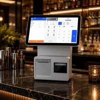 Terminal POS Layar Sentuh Ganda Harga Pabrik 15/15.6 Inci All in One Sistem Kasir Windows untuk Retail