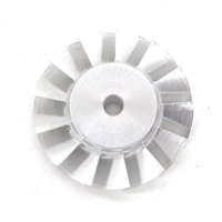 Hélice en aluminium usinée CNC sur mesure avec alésage central et ailettes de refroidissement radiales pour applications de pompes ou de ventilateurs
