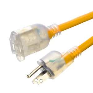 Cable de extensión <span class=keywords><strong>para</strong></span> exteriores de calibre 12 de 25 pies Cable de alimentación amarillo con extremo iluminado LED de 12/3 AWG <span class=keywords><strong>para</strong></span> uso en festivales de campamento al aire libre - Product Image 4