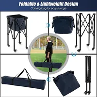 Chariot à balles de tennis pliable Typti au meilleur prix avec cadre en aluminium, capacité de 150 balles, panier à balles de padel roulant pour extérieur