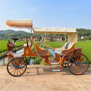 Calèche électrique haut de gamme à grain de bois pour Noël / Calèche électrique de type Victoria pour le tourisme / Calèche de tourisme pour mariage - Product Image 1