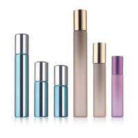 Flacon rouleau de parfum en verre rose doré 5/10ml avec ambre pour sérums de soins de la peau et gouttes pour les yeux