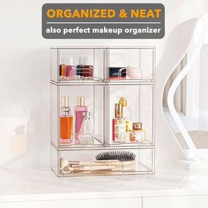 Bottle <b>Storage</b> Organizer Baby - Acrylic Bottles Station Organizer <b>Container</b>, <b>Stackable</b> Clear Drawers for Countertop, Vanity - Product Image 3