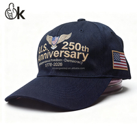 Gorra Deportiva Personalizada con Bordado del 250 Aniversario, Gorra de 6 Paneles con Cierre a Presión, Estilo Hip Hop para Exteriores, con Logotipo Impreso, Estados Unidos