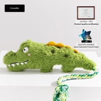 Jouets pour chiens Crazy Zoo, peluche à motif crocodile, corde interactive vocale pour tirer la balle, résistante aux morsures
