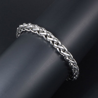 Bracelet carré en acier titane pour femme, bijou Simple en acier inoxydable, os de Dragon, ne se décolore pas, 8mm