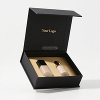 Boîte de papier magnétique cosmétique noire recyclable emballage de luxe de logo personnalisé de satin avec l'insertion d'EVA