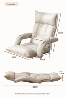 Fauteuil de relaxation Tatami en tissu technique de luxe léger, avec dossier, pour dortoir, balcon, fenêtre en baie, allaitement, lecture et loisirs