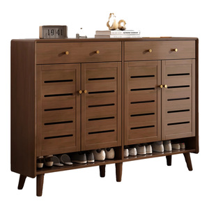 Nordic Style Solid Wood <b>Shoe</b> Cabinet With Dustproof Design Entryway <b>Storage</b> For Home Use - Product Image 4