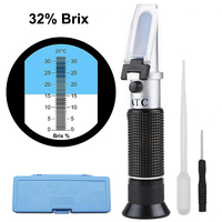 Réfractomètre Portable ATC Brix 32% Testeur de Sucre Styles Aluminium Plastique 0-32% Détails