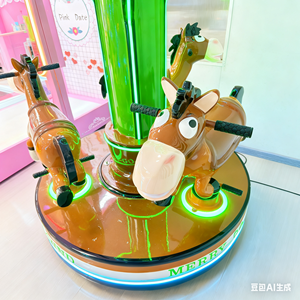 Manège Électrique Rotatif à Thème Cowboy 3 Places pour Parc d'Attractions Intérieur/Extérieur - Product Image 5
