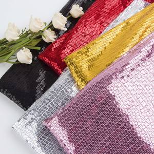 Haute Qualité Mode Sublimation Broderie Plat Chevauchement Partout <span class=keywords><strong>Rouge</strong></span> Rayures Sequin Tissu Pour Robes De Mariée - Product Image 5