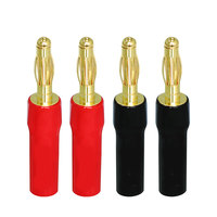 Fiche banane sonore musicale Connecteur de fil de haut-parleur BFA Y/U Spade 2mm Pin Angle droit Connecteurs banane plaqués or 24K