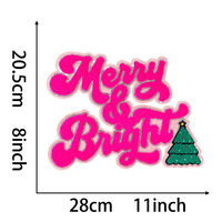 Joyeux Noël Patchs à Paillettes Personnalisés pour Vêtements Père Noël Grand Chenille Patches Cadeaux de Noël Décorations DIY Appliques