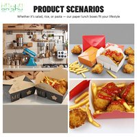 Boîtes à emporter en carton ondulé personnalisées en gros, contenants alimentaires jetables en papier kraft avec languette de fermeture pour l'emballage des restaurants