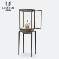 Vitrina de Joyería Personalizada MASTER de 55*45*172 cm, Vitrina de Vidrio Templado, Gabinete de Exhibición de Joyería de Acero Inoxidable Negro de Alta Gama