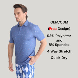 Vêtements de sport pour hommes Polos personnalisés unis Uniforme pour hommes 100% polyester Chemises de sport de golf grande taille avec poche - Product Image 5