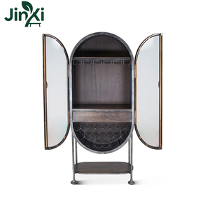 Italian Luxury Retro Glass Wine <b>Cabinet</b> Stainless Steel <b>Wall</b>-mounted <b>Display</b> Case for Home Hotel & Villa Storage Bs-0403 - Product Image 3