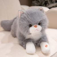 Chat en peluche doux et moelleux à poils longs, 100 % simulation réaliste avec son de miaulement, idéal pour un cadeau premium