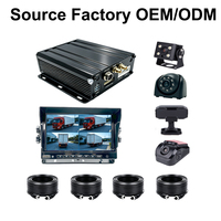 Kit de sécurité pour flotte : MDVR 4 canaux, moniteur de tableau de bord 7 pouces, AHD 1080P, 4G, GPS, WIFI, assistance au conducteur IA et caméra de recul pour fourgon utilitaire ODM
