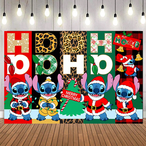 Princesa Elsa Stitch Mickey Navidad Telones de fondo Impresión digital Fiesta Cumpleaños Navidad Decoración Telón de fondo <span class=keywords><strong>Banner</strong></span> - Product Image 6