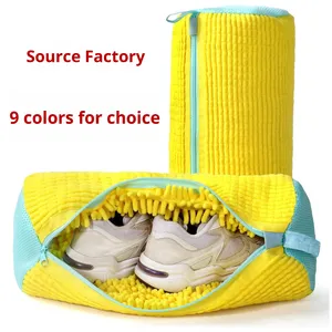 Sac de lavage pour chaussures en tissu chenille pour machine à laver, housse de lavage anti-déformation - Product Image 2