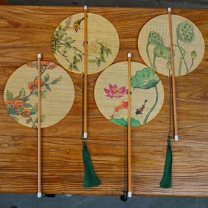 Bamboo Woven Fan With Tassel Natural Handmade For Hanfu And Cheongsam Souvenir Gift - Product Image 3