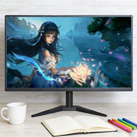 Moniteur d'ordinateur LED noir de 21,5 pouces, moniteur LCD PC 75Hz, moniteur de bureau, vente en gros d'usine